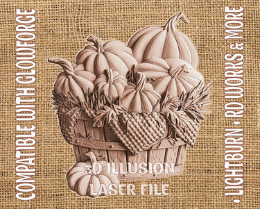 Pumpkins 3d illusion & laser-ready files 3DWave.us